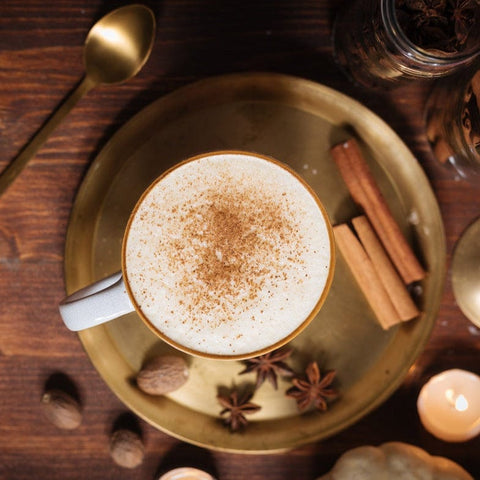 Apple Almond Nog with with foamy froth