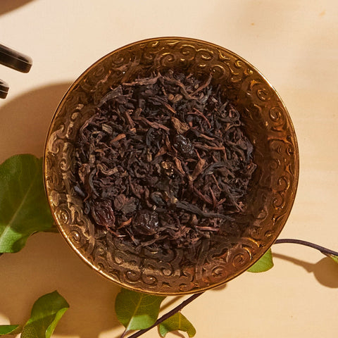 Top Down close up of Campfire Breakfast Loose Leaf Tea