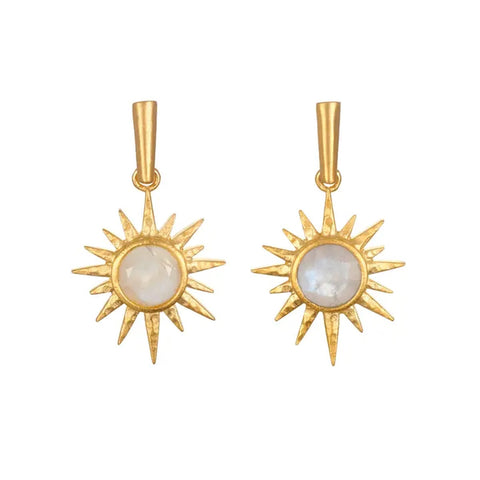 North Star Moonstone Starburst Earrings - Satya