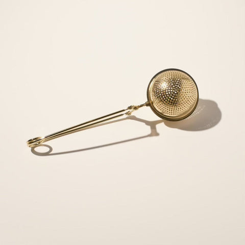 Gold loose leaf tea strainer