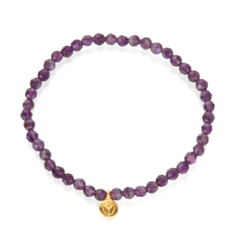 Tranquility Lotus Amethyst Gemstone Bracelet - Satya