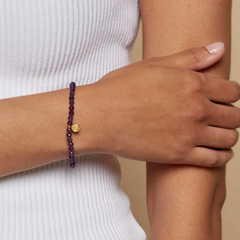 Tranquility Lotus Amethyst Gemstone Bracelet - Satya