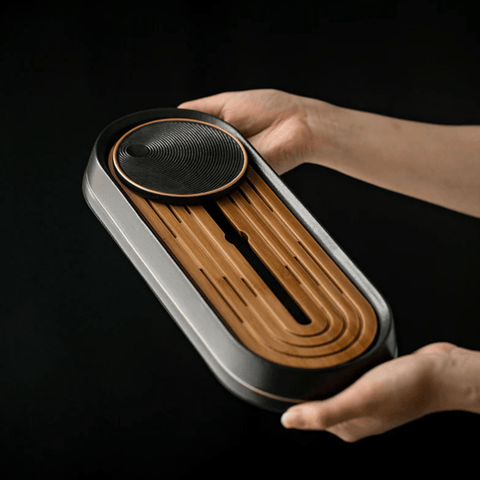 Ceremonial Ceramic Bamboo Tea Tray--Magic Hour