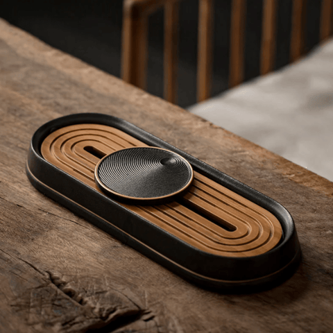 Ceremonial Ceramic Bamboo Tea Tray--Magic Hour