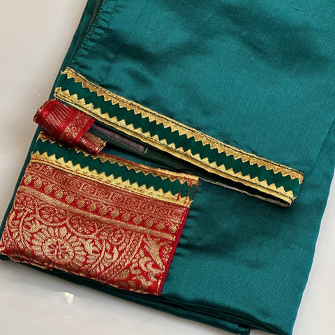 Cool & Casual Handmade Sari Aprons-Dark Teal with Sienna Trim #10-Magic Hour