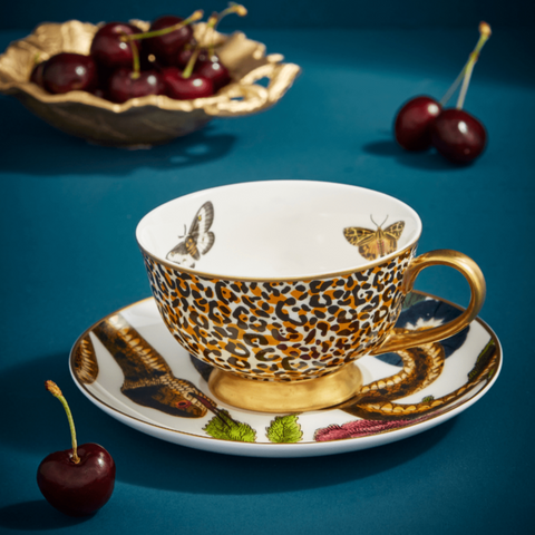 Creatures of Curiosity - Leopard Teacup and Saucer--Magic Hour