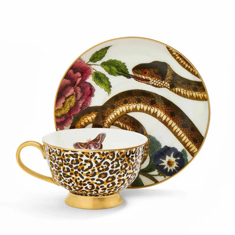 Creatures of Curiosity - Leopard Teacup and Saucer--Magic Hour