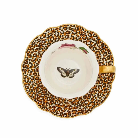 Creatures of Curiosity - White Leopard Teacup and Saucer--Magic Hour