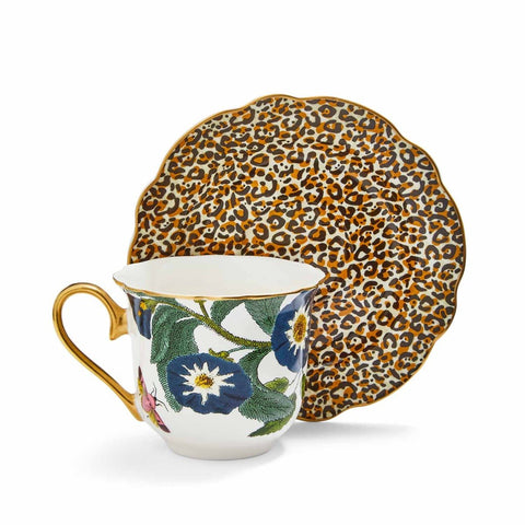 Creatures of Curiosity - White Leopard Teacup and Saucer--Magic Hour