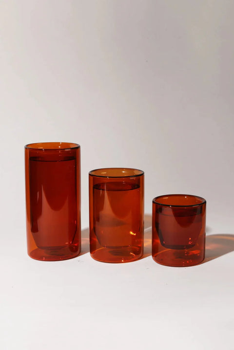 Double Walled Glass Set - Amber-Amber (12oz) - Set of 2-Magic Hour