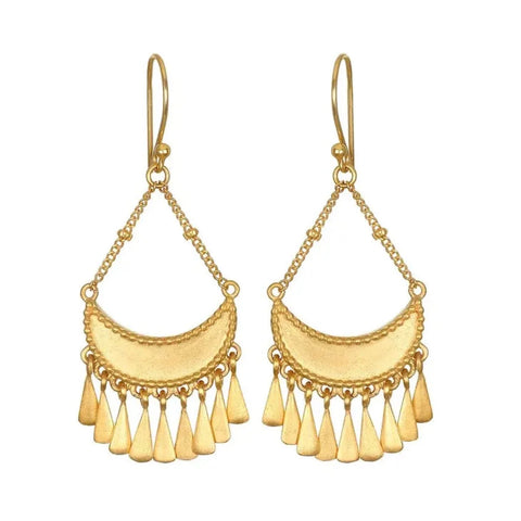 Goddess Moon Drops Gold Earrings--Magic Hour