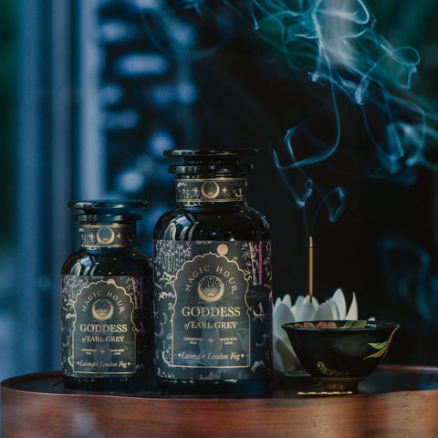 Goddess of Earl: Lavender London Fog- Tea for Blooming Clarity & Calm Moods-Petite Apothecary Jar (35-40 Cups)-Magic Hour