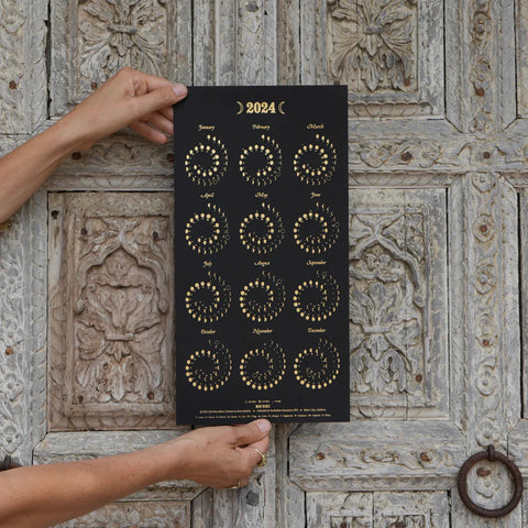 Hand-Pressed Gold Foil Moon Calendar--Magic Hour