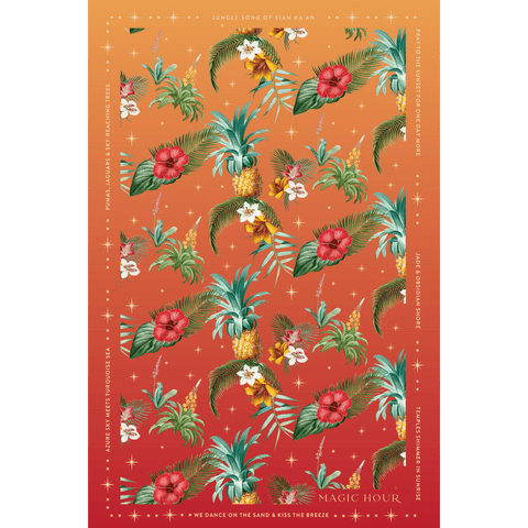 Hibiscus Holiday Tea Towel--Magic Hour