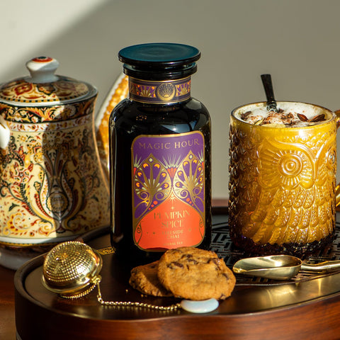 Pumpkin Spice Fireside Chai-Violet Glass Apothecary Jar (up to 75 cups)-Magic Hour