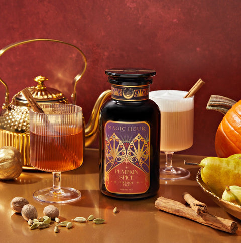 Pumpkin Spice Fireside Chai-Violet Glass Apothecary Jar (up to 75 cups)-Magic Hour