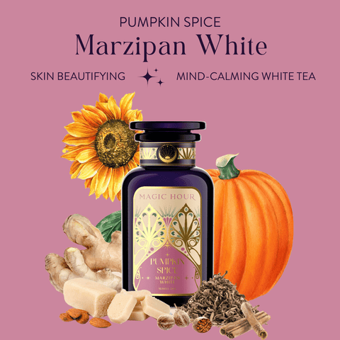 Pumpkin Spice Marzipan White-Violet Glass Apothecary Jar (up to 60 cups)-Magic Hour